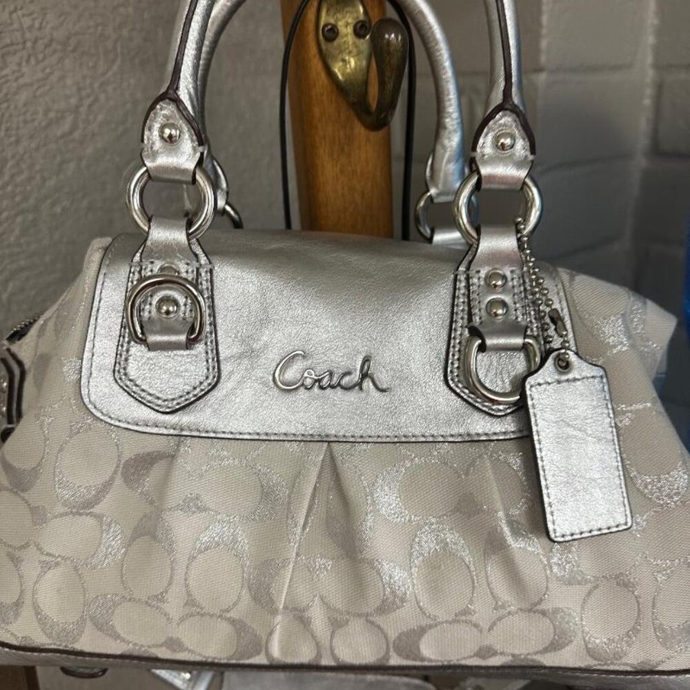 Coach bag silver gray